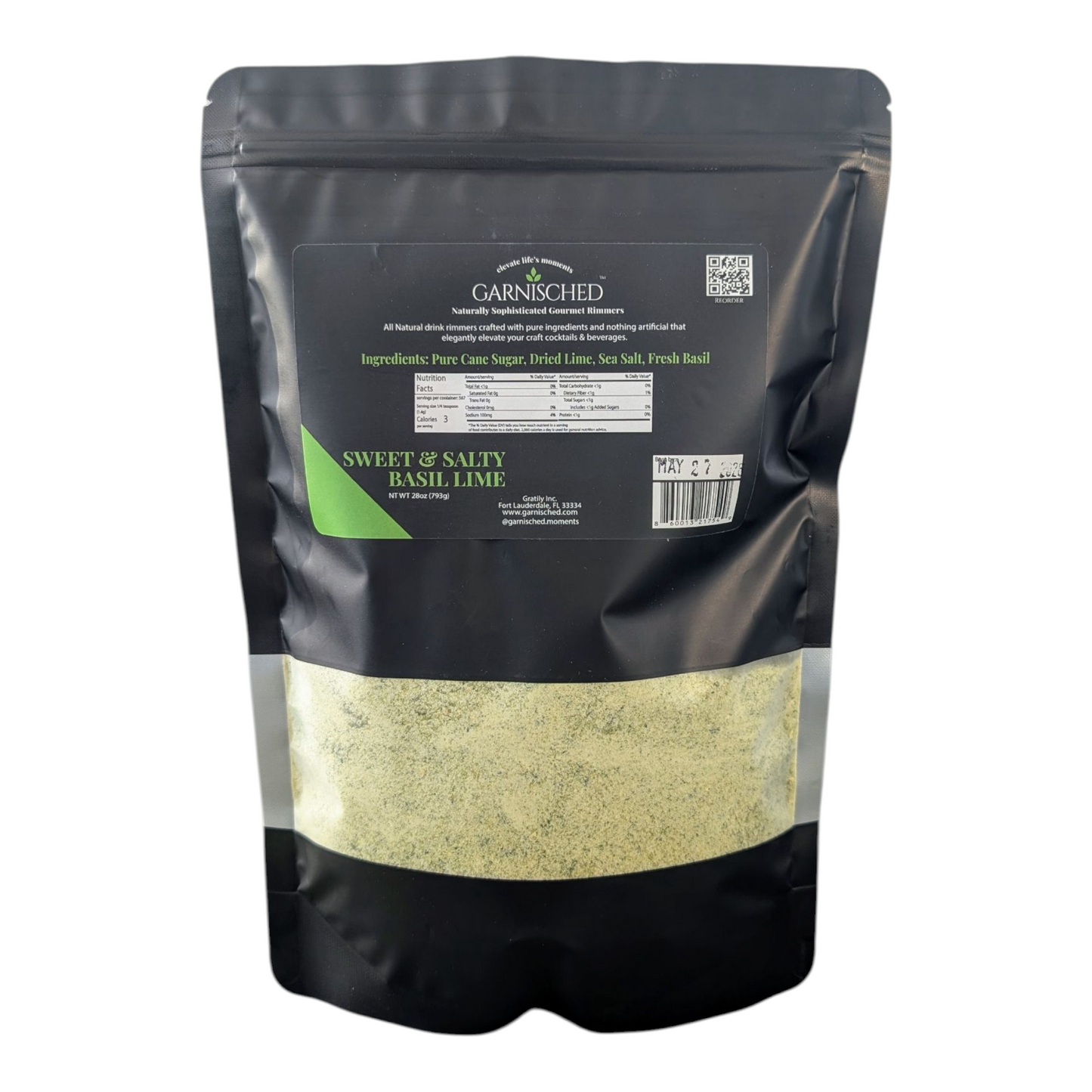 Sweet & Salty Basil Lime Drink Rimmer. 28 oz